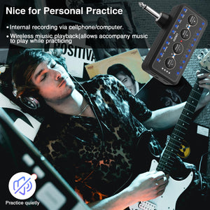 LEKATO Guitar Headphone Amplifier w/10 Amp Models,10 IR Loading Tuner,Bluetooth Receiver