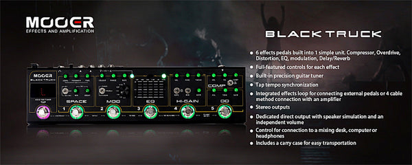 Mooer Black Truck Multi-effect Pedal Compressor Overdrive Distortion Delay EQ - LEKATO-Best Music Gears And Pro Audio