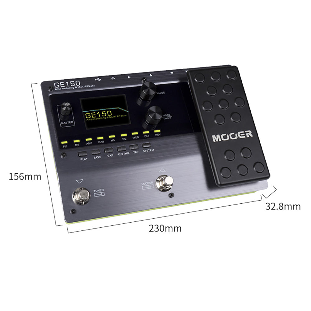 Mooer GE-150 Amp Modeling & Multi Effect Processor IR Looper Drums 151 Effects - LEKATO-Best Music Gears And Pro Audio
