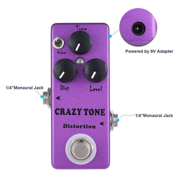 MOSKY CRAZY TONE RIOT Distortion Single Guitar Effect Pedal Dist / Level / Tone - LEKATO-Best Music Gears And Pro Audio