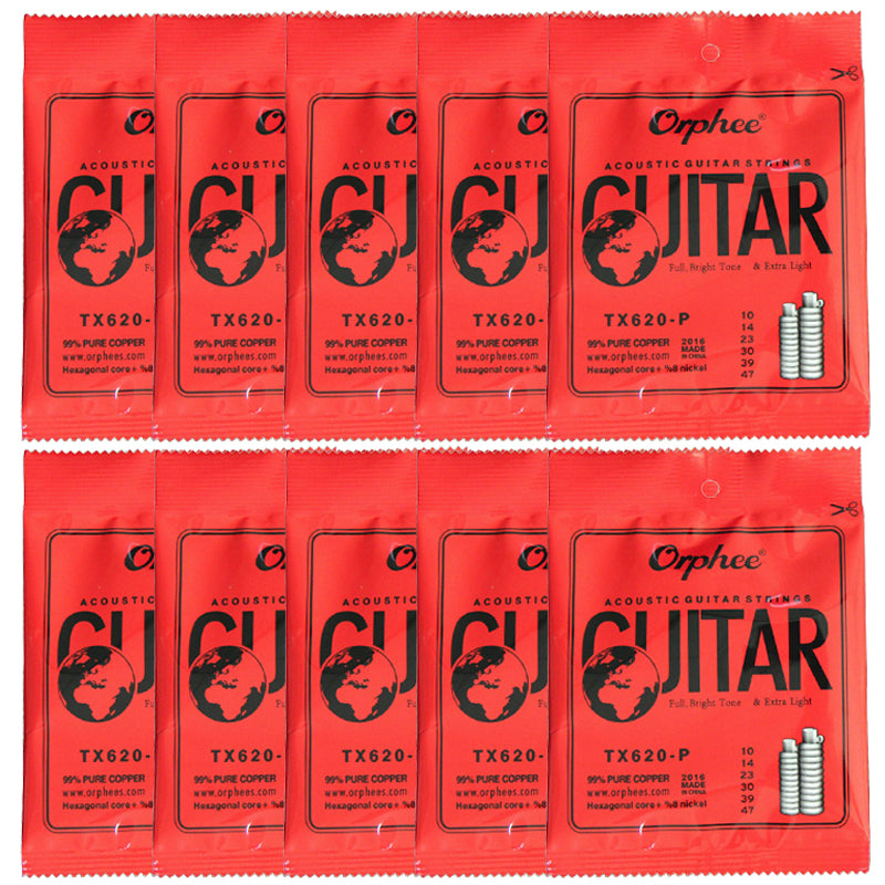 10 Sets Orphee TX620 P Acoustic Folk Guitar Strings