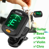 2 Packs AROMA Clip-on Guitar Tuners LCD Display 440Hz For Chromatic Bass Ukulele - LEKATO-Best Music Gears And Pro Audio