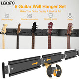 LEKATO Guitar Hangers Adjustable String Swing Bass 5p Wall Mount Bracket Safety - LEKATO-Best Music Gears And Pro Audio