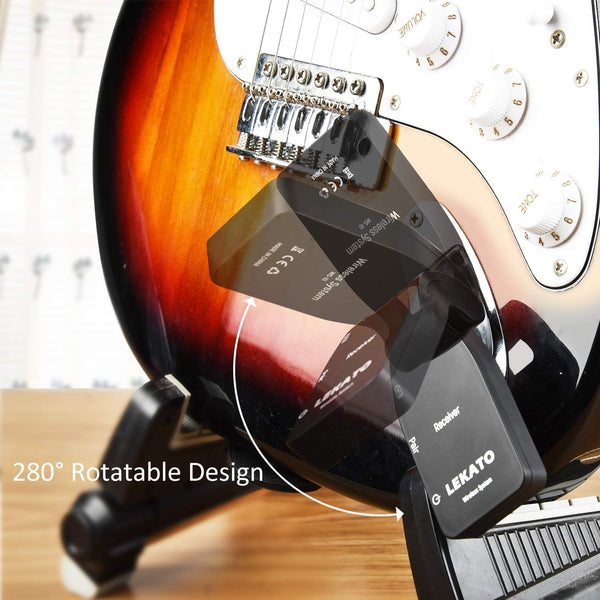 LEKATO WS-10BK 2.4G Wireless Guitar System 280° Black - LEKATO-Best Music Gears And Pro Audio