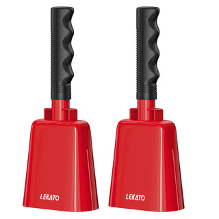 Buy red-red 2pcs LEKATO 8 inch Steel Cowbell with Handle Cheering Bell for Sports Event
