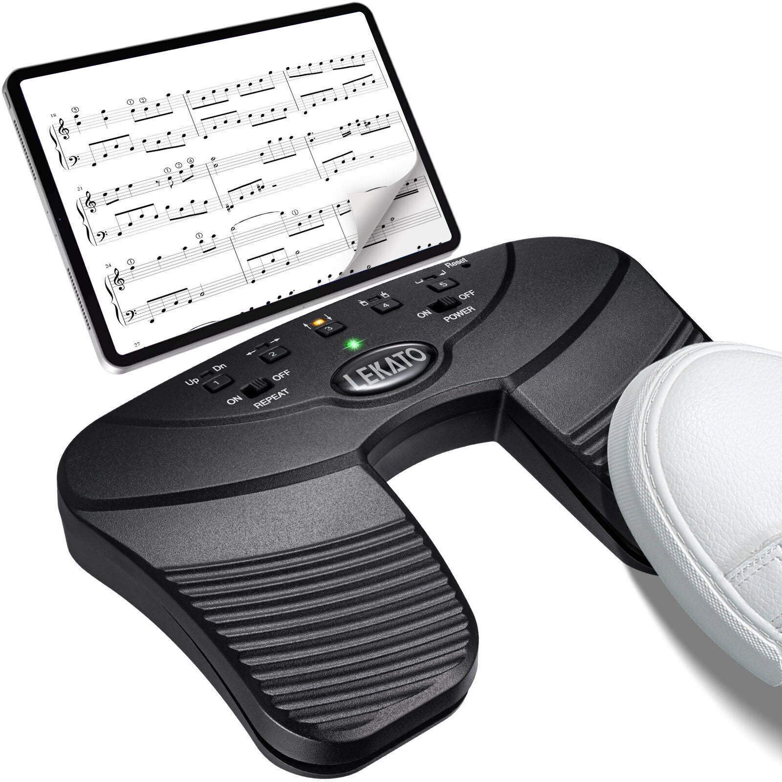 stomp bluetooth foot pedal LEKATO WT-1 Bluetooth Page Turner Sheet Pedal Rechargeable – LEKATO