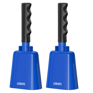 Buy blue-blue 2pcs LEKATO 8 inch Steel Cowbell with Handle Cheering Bell for Sports Event