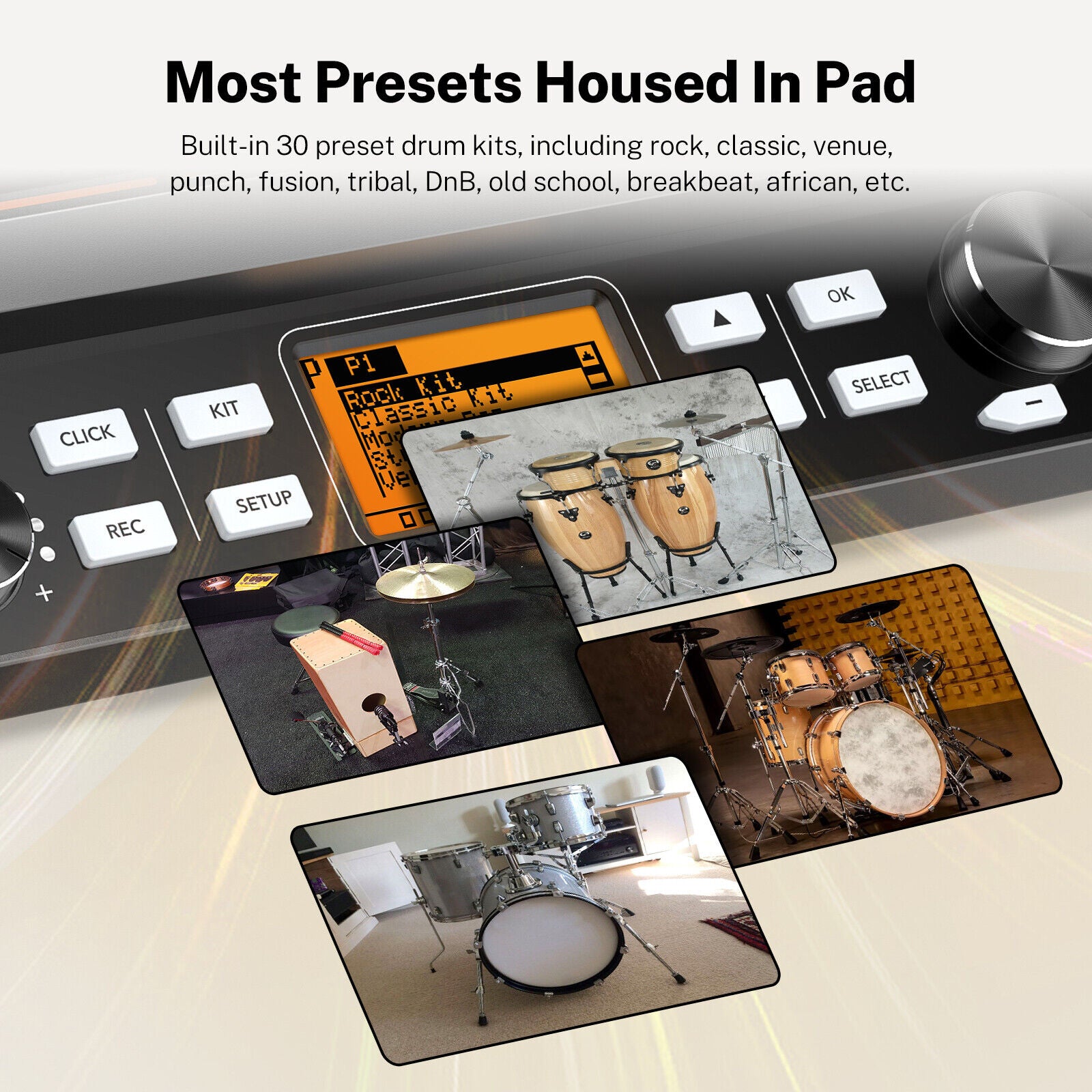 LEKATO PD705 Electric Percussion Pad Drum 9-Trigger Sample Multipad ...