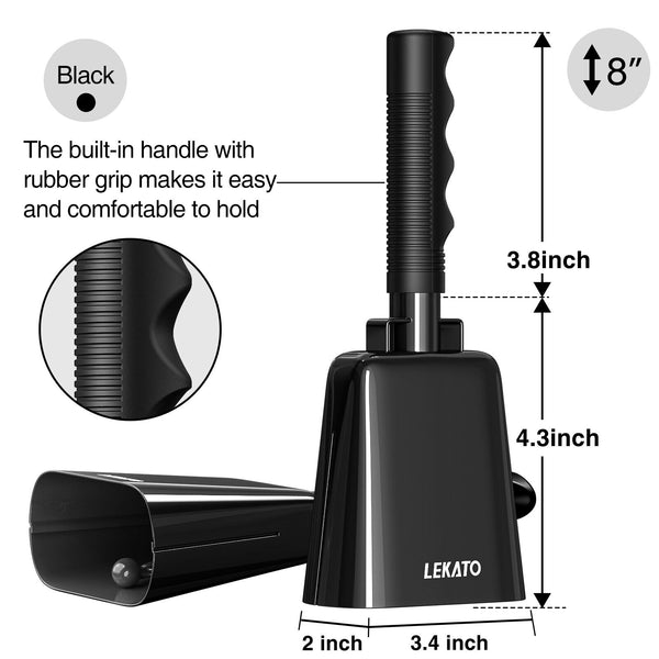 2pcs LEKATO 8“ Steel Cowbell Cheering Bell for Sports Event Super Bowl (Get $20 Coupon) - LEKATO-Best Music Gears And Pro Audio